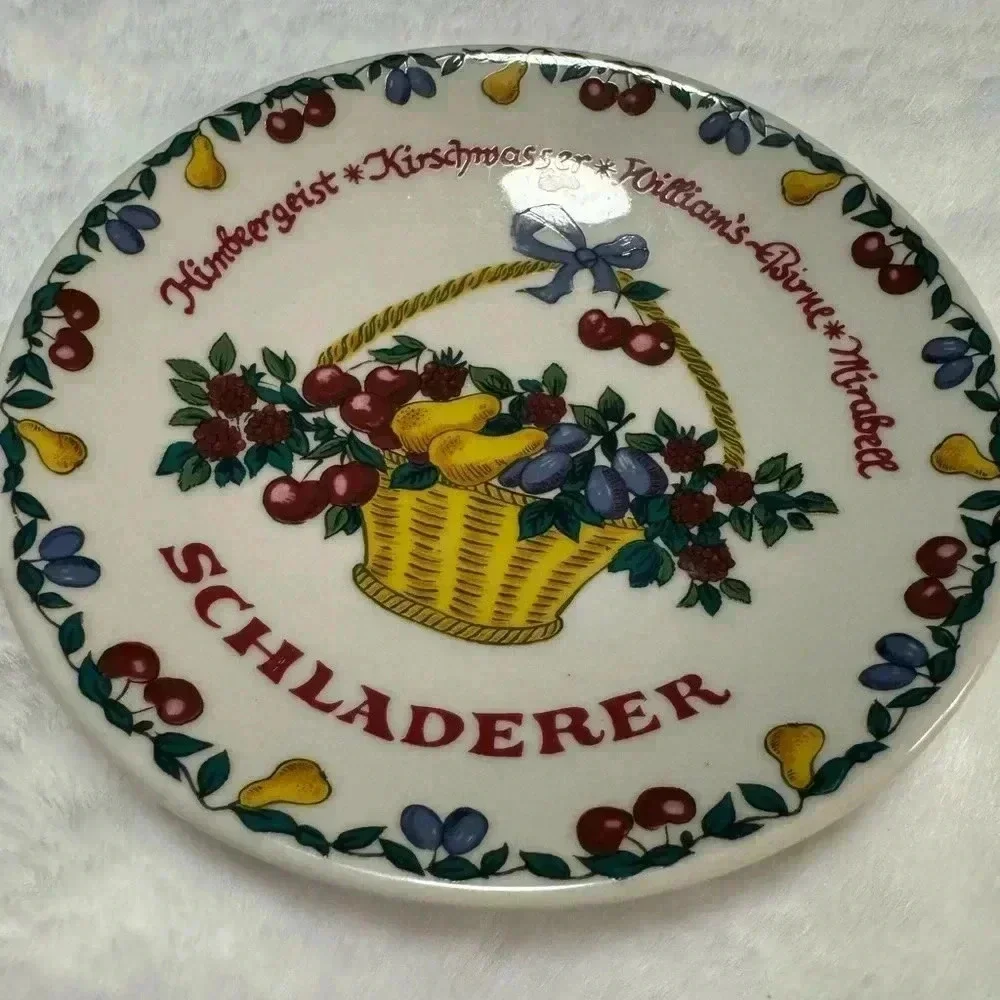 Vintage Schladerer German Liqueur Advertising Dish Bavarian Trinket Tray Dish